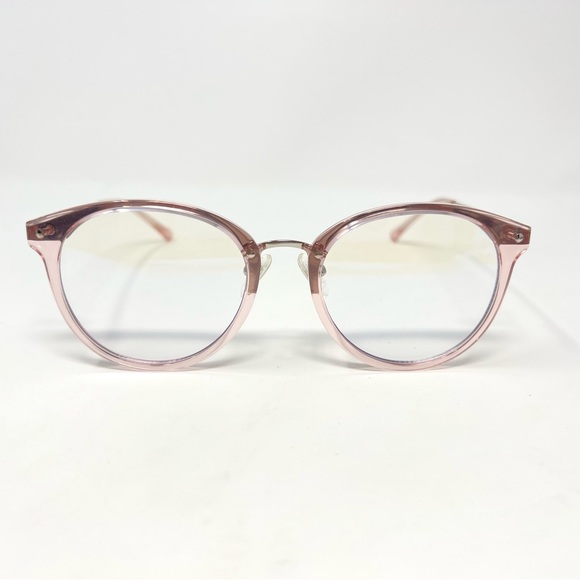 SOJOS SJ9001 C4 9210 Round Blue Light Blocking Eyeglasses Pink Silver - Picture 3 of 8